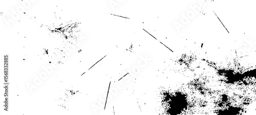 Grainy grunge photo filter background. Black particles, fibers and flecks wallpaper. Vintage rough dirt dotted overlay. Vector sandy gritty template.