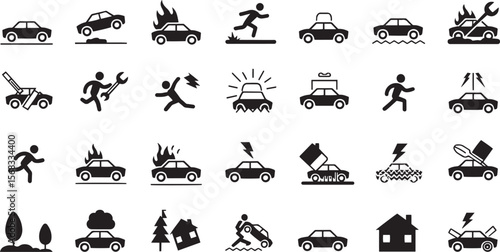 “Car Trouble & Roadside Emergency Icons Collection”

