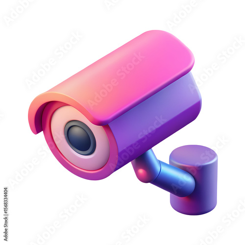 High-Tech Surveillance Camera with Enhanced Features on a Transparent Backdrop for Security and Monitoring Solutions