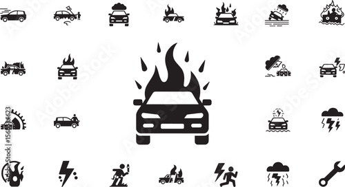 “Car Trouble & Roadside Emergency Icons Collection”

