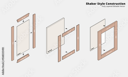 SHAKER STYLE VECTOR - FULLY LAYERED & EDITABLE