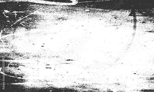 Grainy grunge photo filter background. Black particles, fibers and flecks wallpaper. Vintage rough dirt dotted overlay. Vector sandy gritty template.