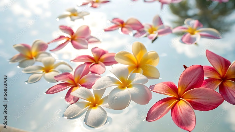Fototapeta premium Decorative floral colorful ambient light variety isolated on white background. AI GENERATED.