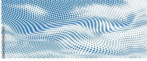 Colorful abstract background with white and blue color, halftone effect, dot pattern. Vector illustration.