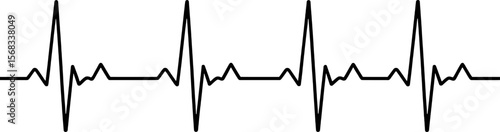 Black electrocardiogram waveform graphic design heartbeat pulse