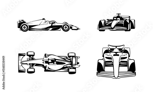 f1 car silhouette logo.eps