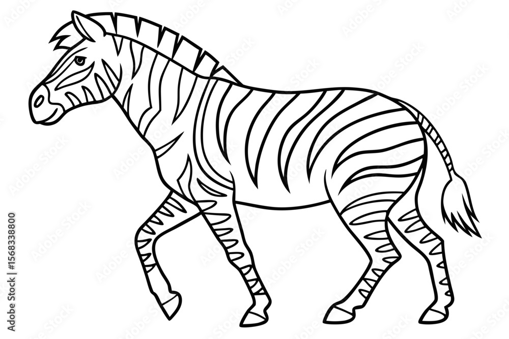 Obraz premium coloring page line art the zebra black vector