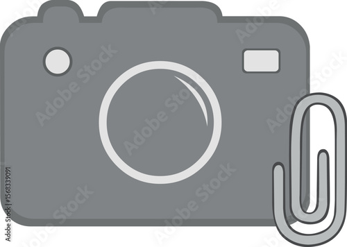 vector illustration concept icon attach photo button
