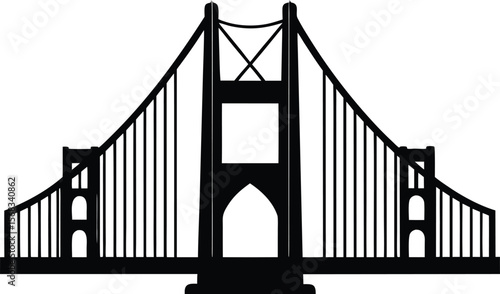 Vector art of the golden gate bridge isolated on white background