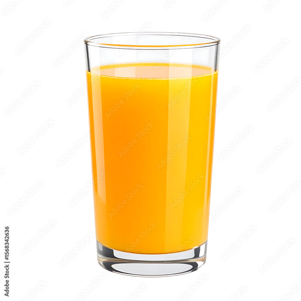 Vibrant Orange Juice in Clear Glass Smooth Icon Style Transparency on Transparent Background Vibrant Orange Juice in Clear Glass Smooth Icon Style Transparency on Transparent Background