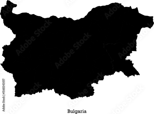 A simple black map vector of Bulgaria, a Balkan country in Europe, Bulgariamap vector, National map of Bulgaria, Illustration vector of Bulgaria Map. Bulgaria map simple flat vector.