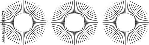 Radial lines forming circular patterns with negative space abstract