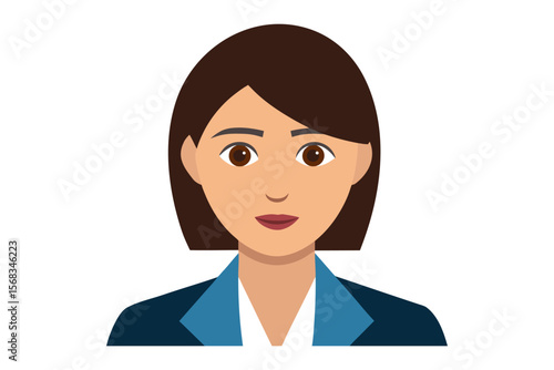 Businesswoman Avatar: A friendly, approachable businesswoman with short brown hair and wearing a professional blue blazer.