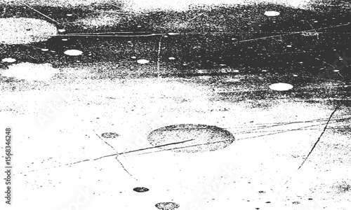 Grainy grunge photo filter background. Black particles, fibers and flecks wallpaper. Vintage rough dirt dotted overlay. Vector sandy gritty template.