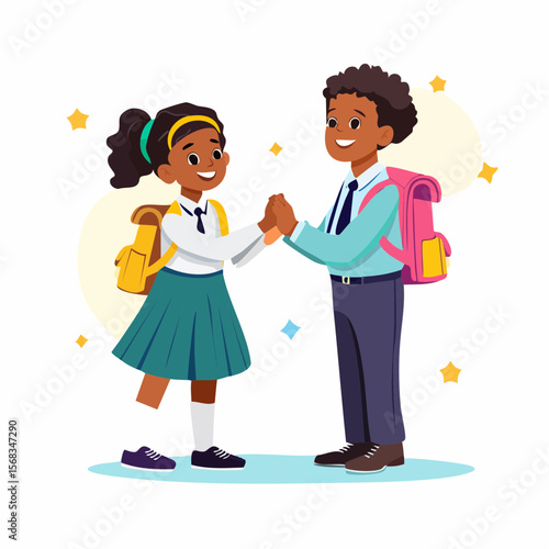 A respectful young girl bows and places her hands together to greet an adult, conveying traditional values, discipline, and warm interpersonal etiquette