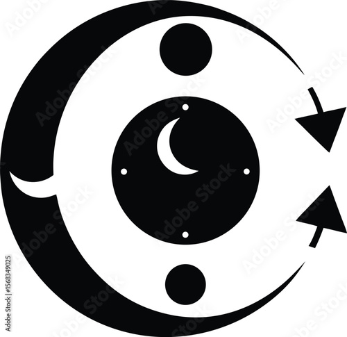 Celestial Clock Nighttime Cycle, Moon Phases, Time, Sleep, and Circadian Rhythm