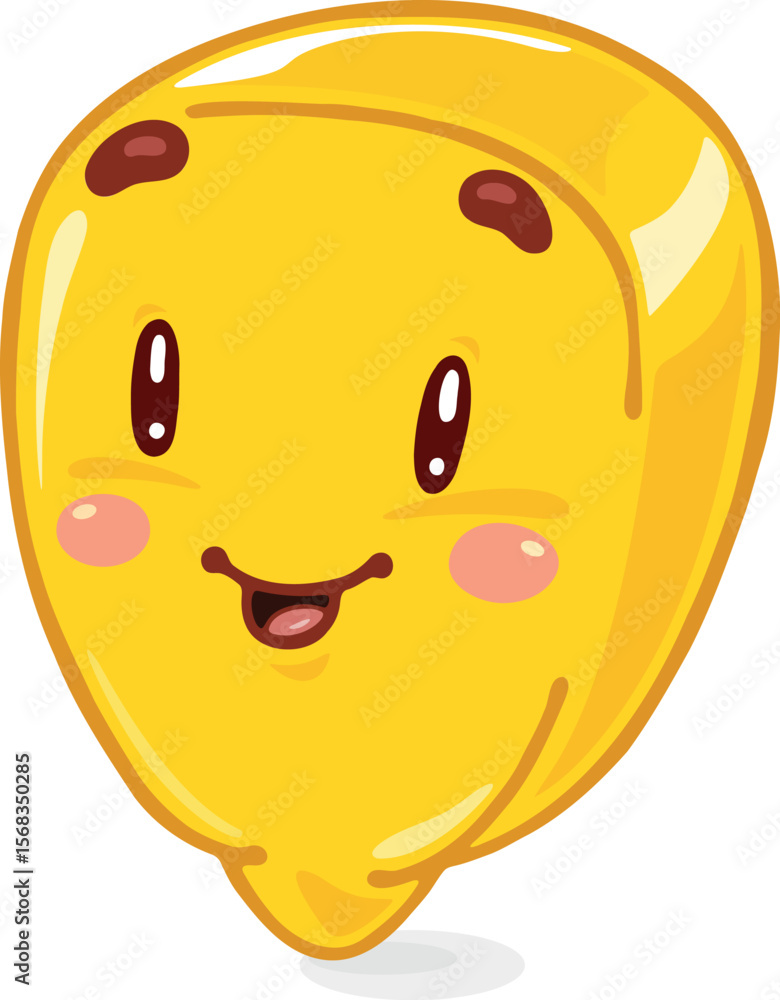 Fototapeta premium CHARACTER YELLOW CORN GRAIN HAPPY AND FUNNY