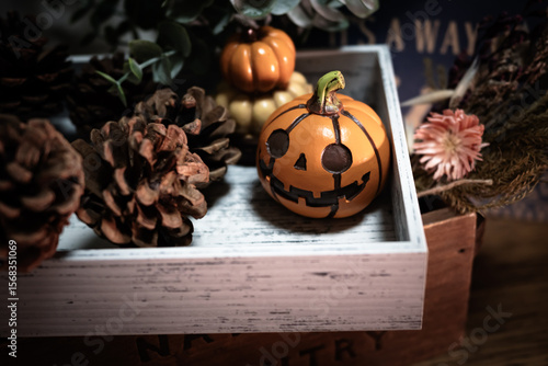 Jack-O'-Lantern, Pampkin, Halloween, Autumn, Image of Halloween, Natural objects ハロウィーンの飾り