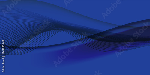 Blue wave curve lines for presentations, illustrations of articles and publications about technology trends and innovations, covers of technology magazines. Light curves in blue color.