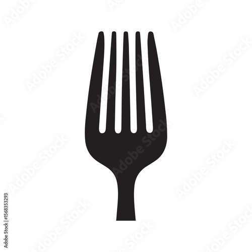 Fork spoon icon silhouette vector symbol silverware isolated on white background