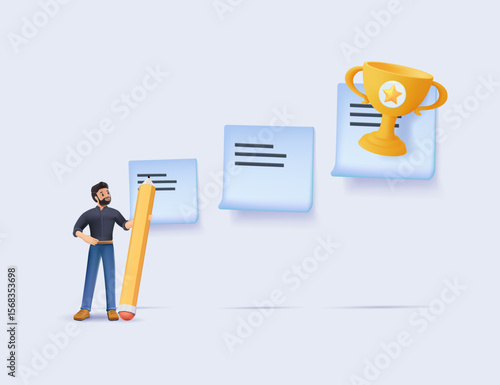 Project tracking or goal tracker. Sticky notes with goals accomplished. Achieving personal or business goals Marketing