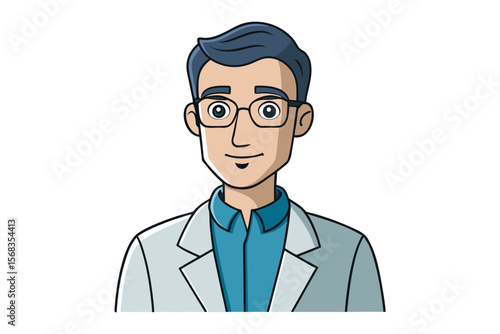 Portrait of a Professional in Glasses: A portrait of a friendly looking professional, sporting glasses, captured in a stylish aesthetic.