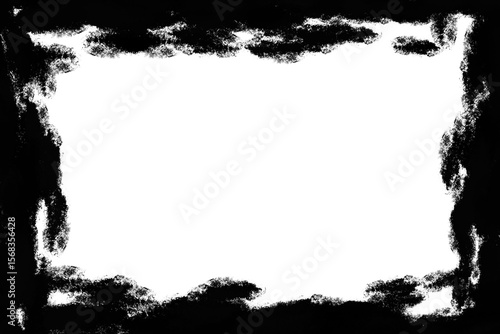 Wallpaper Mural black grungy ink frame container, transparent background Torontodigital.ca