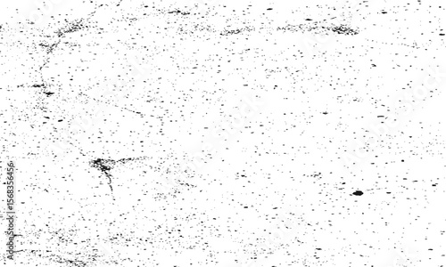 Grainy grunge photo filter background. Black particles, fibers and flecks wallpaper. Vintage rough dirt dotted overlay. Vector sandy gritty template.