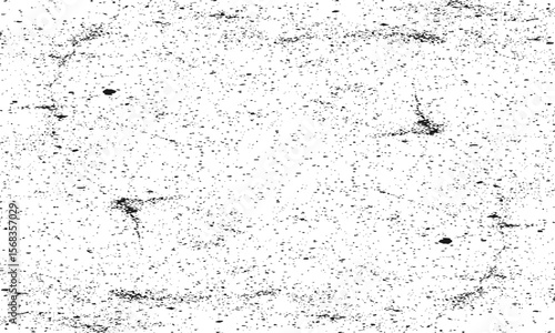 Grainy grunge photo filter background. Black particles, fibers and flecks wallpaper. Vintage rough dirt dotted overlay. Vector sandy gritty template.