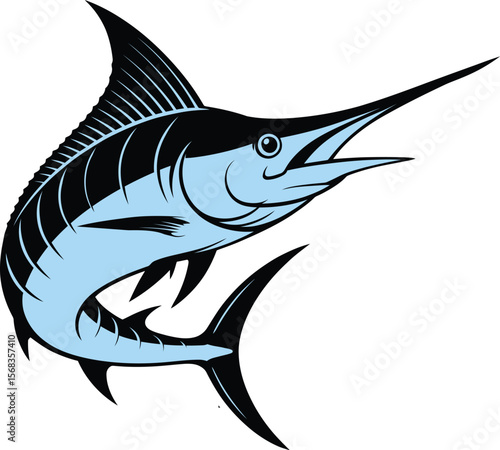 Silhouette of a Marlin fish vector illustration
