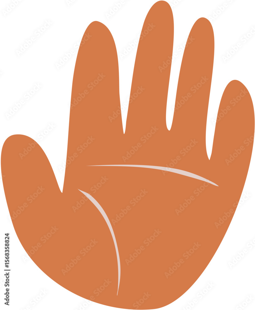Obraz premium hand with five fingers human organ cartoon illustration 