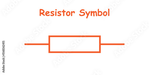Electrical Resistor Symbol in Physics.