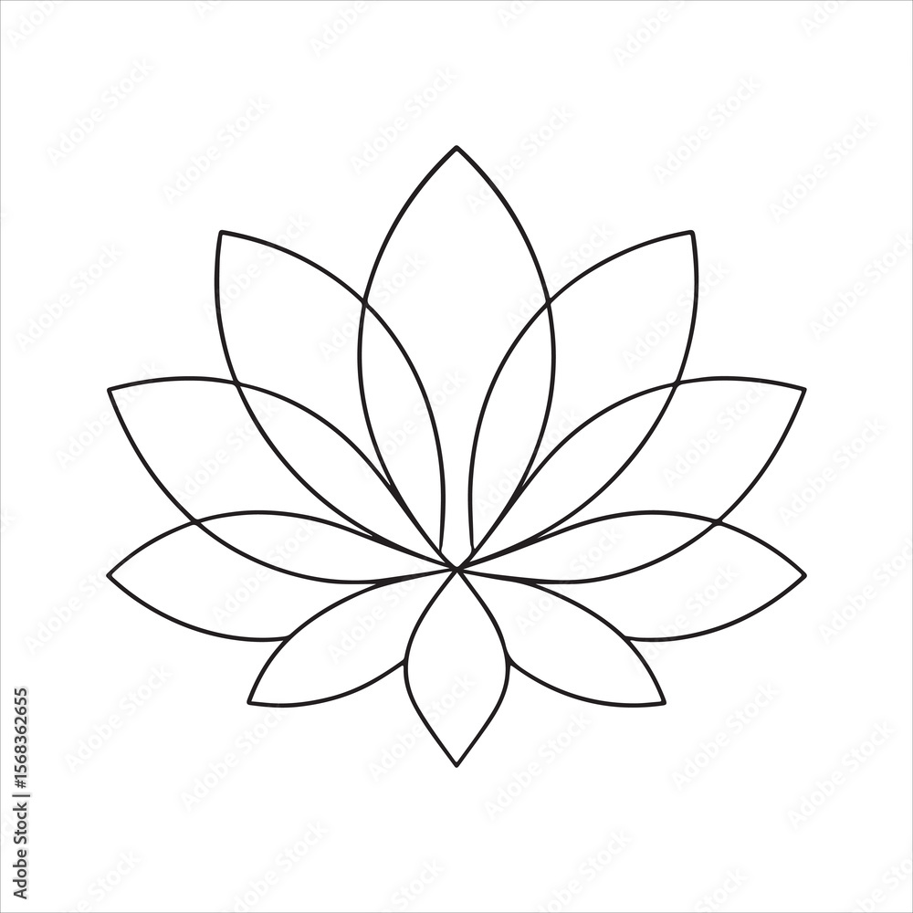 Fototapeta premium Vector art of lotus flower mandala isolated on white background