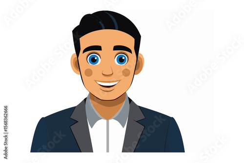 Confident Business Professional: A clean-cut, modern-looking man, dressed in professional attire, embodies the essence of a successful, confident businessperson, ready to excel.