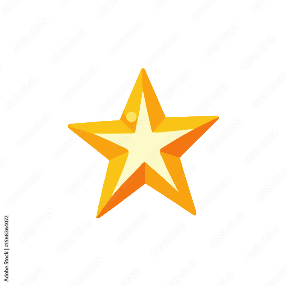 Obraz premium Golden Star Illustration-Shining Star Graphic on White Background-Perfect for Awards-Achievements-and Holiday Decorations-Symbol of Success