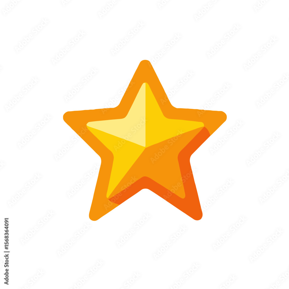 Obraz premium Golden Star Illustration-Shiny Star Clipart-Award Star Vector-Star Graphic for Design Projects-Bright Yellow Star Image-Star Symbol for Achievement