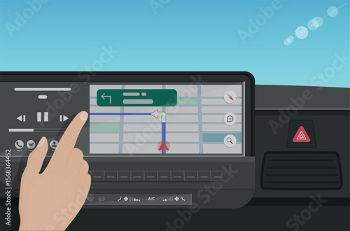 manejando panel mandos automóvil