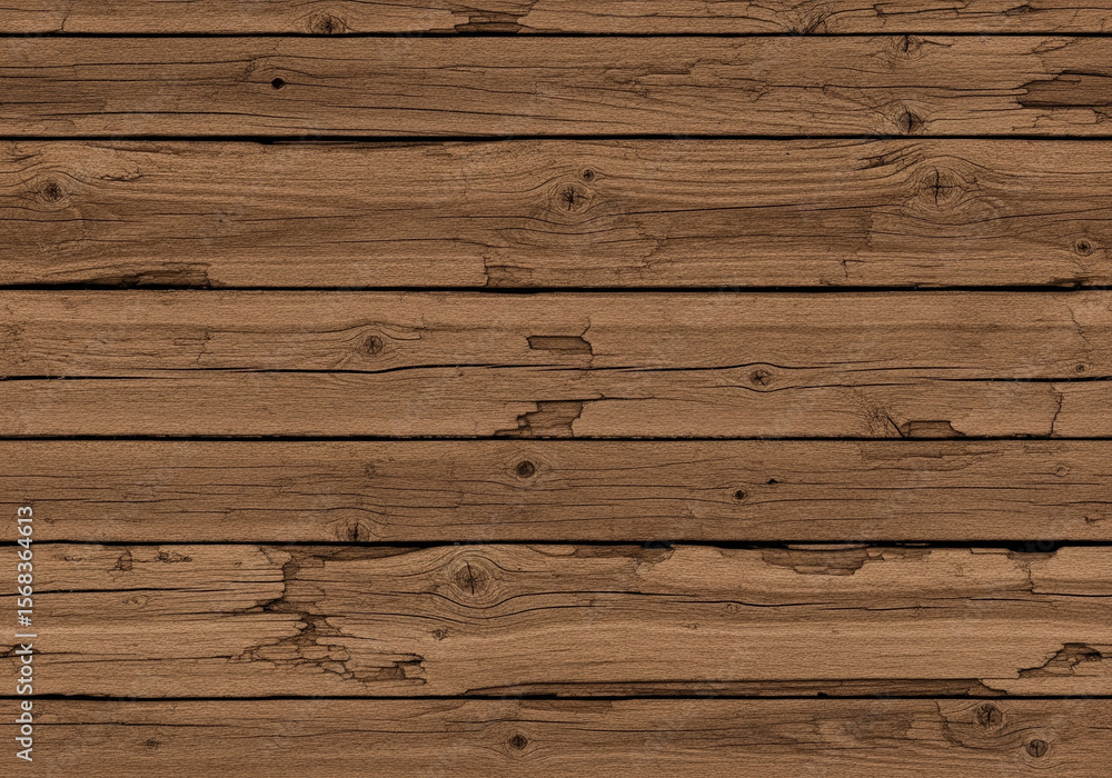 Seamless rustic wood texture with heavy grain, cracks, and rough surface, distressed brown planks, aged appearance, photorealistic detail, flat top-down lighting. Seamless rustic wood texture with heavy grain, cracks, and rough surface, distressed brown planks, aged appearance, photorealistic detail, flat top-down lighting.