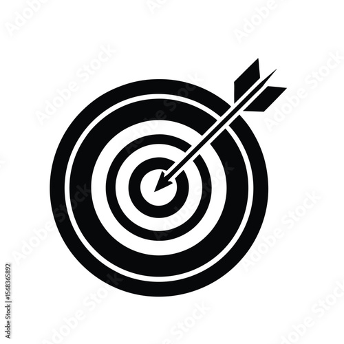 Target with Two Arrows Icon – Vector Accuracy or Goal Concept
