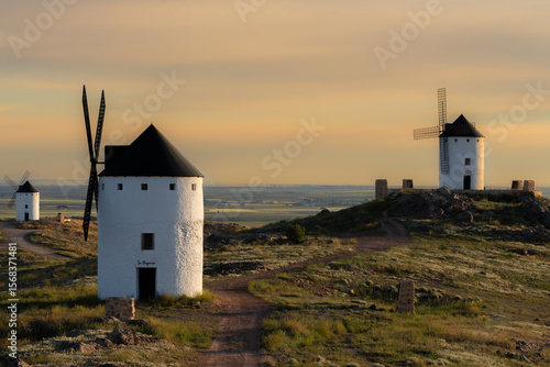 windmill at sunset
