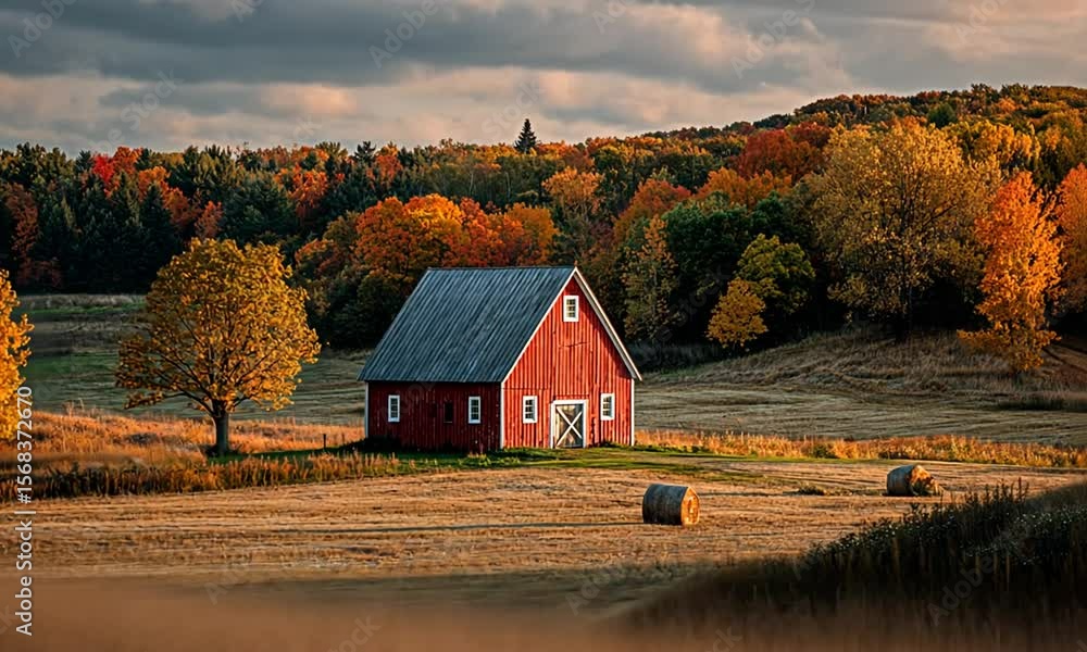 Autumn barn scene Autumn barn scene
