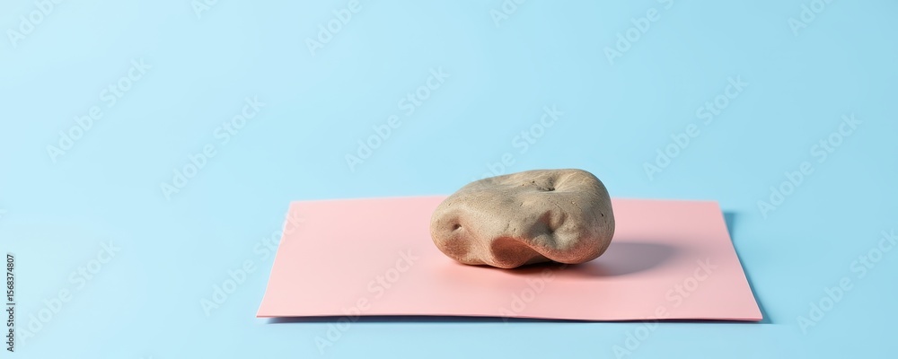 custom made wallpaper toronto digitalUnique Artistic Potato Shape on Soft Pink Paper Background