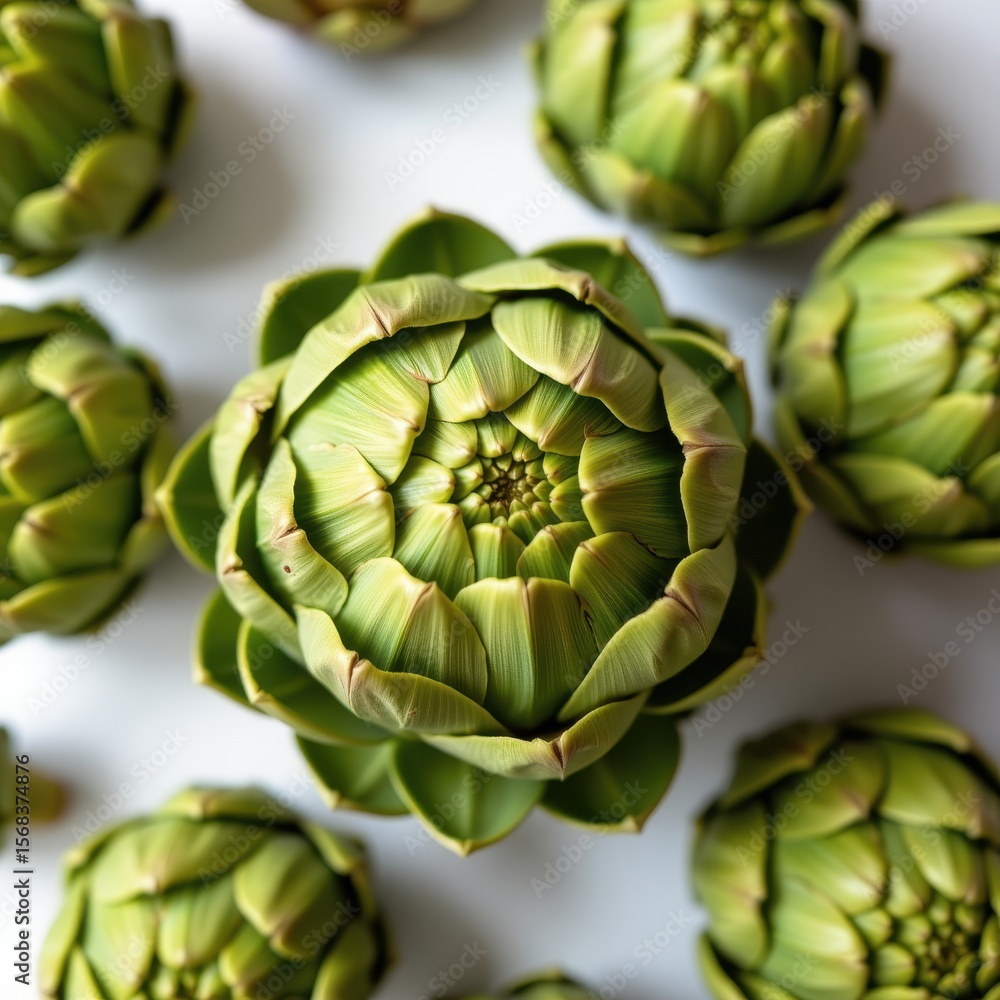 custom made wallpaper toronto digitalClose-Up of Fresh Artichokes on White Background