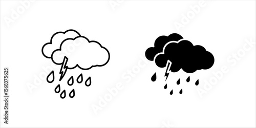 Weather and meteorology editable stroke outline icons set isolated on white background flat vector illustration. Pixel perfect. 64 x 64
