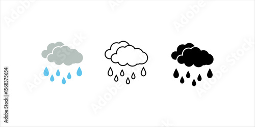 Weather and meteorology editable stroke outline icons set isolated on white background flat vector illustration. Pixel perfect. 64 x 64
