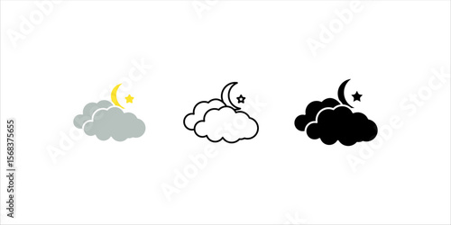 Weather and meteorology editable stroke outline icons set isolated on white background flat vector illustration. Pixel perfect. 64 x 64
