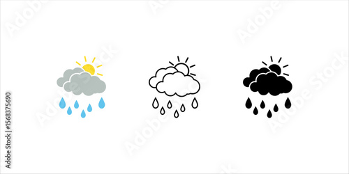 Weather and meteorology editable stroke outline icons set isolated on white background flat vector illustration. Pixel perfect. 64 x 64
