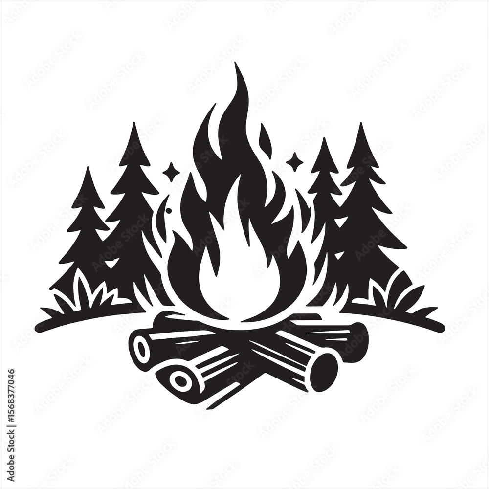Obraz premium Campfire Svg