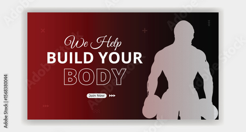 Start building your body gym thumbnail banner design template