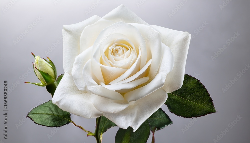 Fototapeta premium elegant white rose with soft petals on transparent background